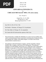 Edward Katzinger Co. v. Chicago Metallic Mfg. Co., 329 U.S. 394 (1947)