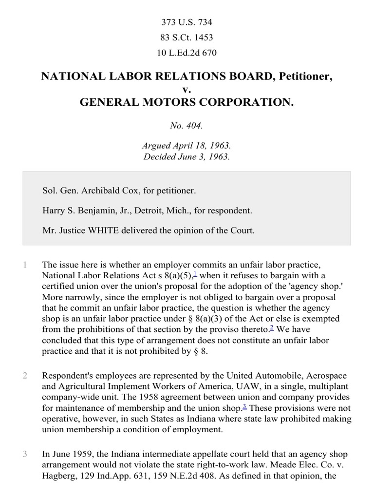 NLRB v. General Motors Corp., 373 U.S. 734 (1963) PDF National