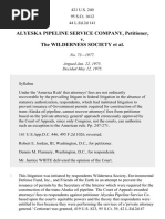Alyeska Pipeline Service Co. v. Wilderness Society, 421 U.S. 240 (1975)