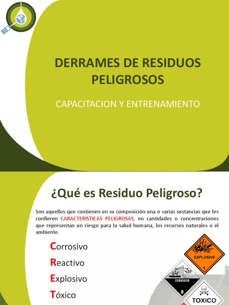 Derrame Materiales y Residuos Peligrosos | PDF | Mercancías peligrosas ...