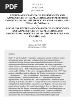 Plumbers & Pipefitters v. Plumbers & Pipefitters, 452 U.S. 615 (1981)