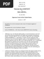 Malcolm Rent Johnson v. Oklahoma, 484 U.S. 878 (1987)