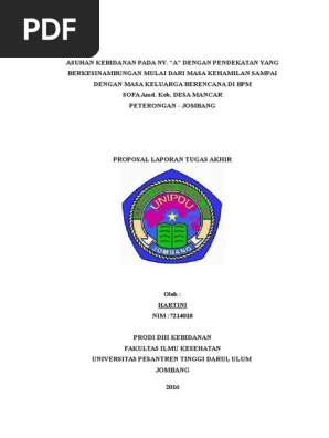 Asuhan Kebidanan Dengan Pendekatan Yang Berkesinambungan Mulai Dari Masa Kehamilan Sampai Dengan Masa Keluarga Berencana Di Jombang