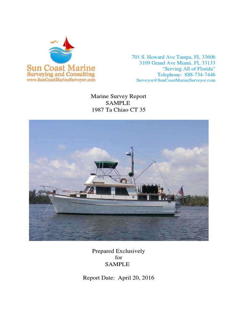 Marine Survey Report Sample 1987 Ta Chiao CT 35 PDF Deck (Ship