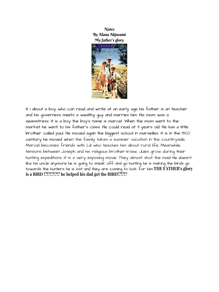 Notesformyfathersglory | PDF