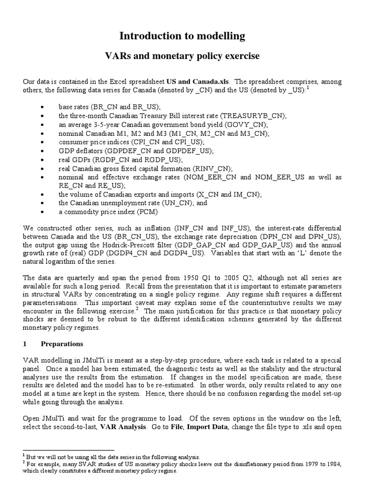 7 VARs and Monetary Policy | PDF | Vector Autoregression | P Value