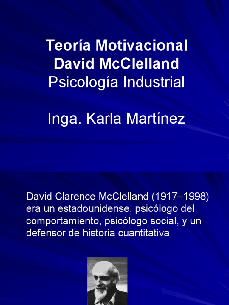 Teoria de Mcclelland PDF Motivación Motivacional