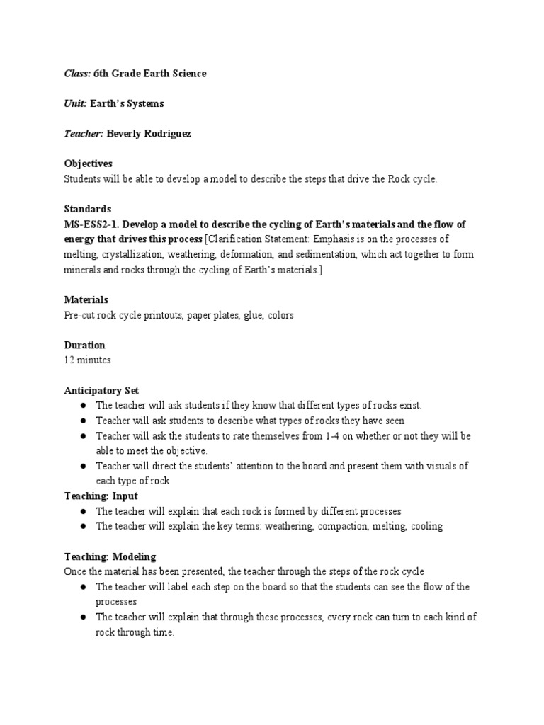 Rockcyclelessonplan | PDF