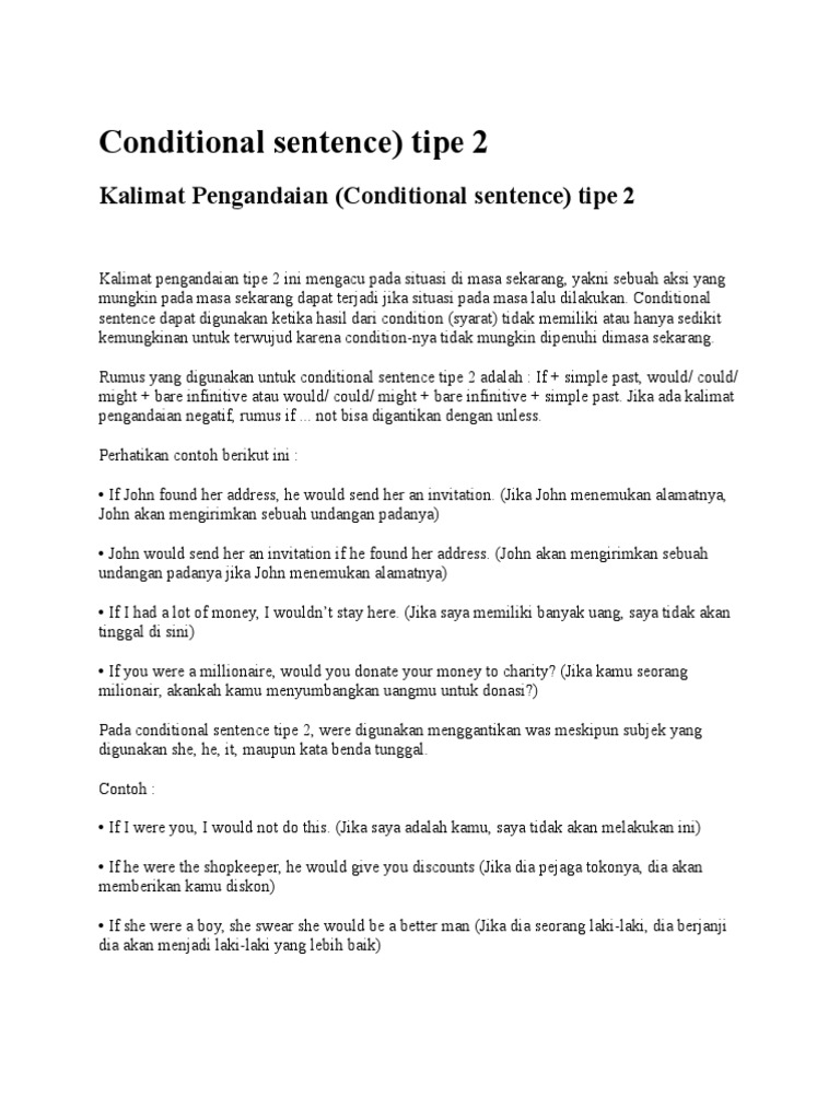 Conditional Sentence Pdf