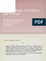 Capital Market Theory and CAPM