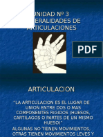 Inst. Quirúrgica - 1º Año - Anatomía - Unidad Nº3 - Generalidades de Articulaciones