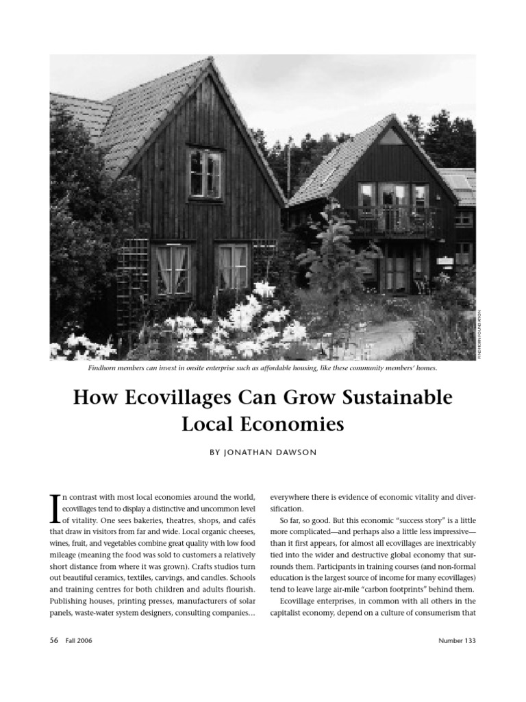 How Eco Villages Can Grow Sustainable Local Economies | PDF