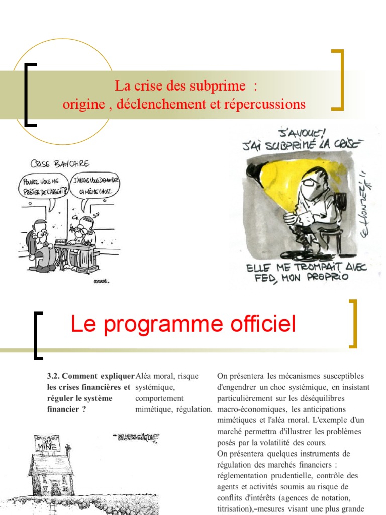 La Crise Des Subprimes Un Exemple de Crise Financière | PDF | Subprime ...