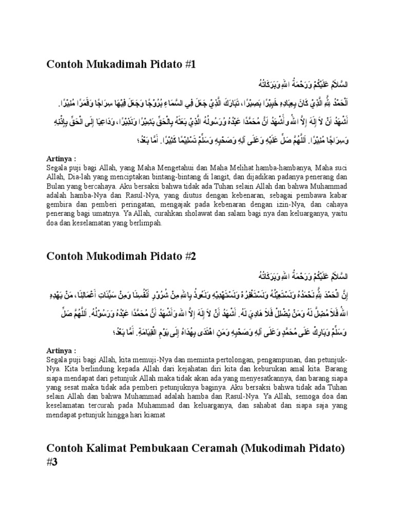 Contoh Mukadimah Pidato  PDF