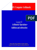 Chapter 03: Computer Arithmetic: Arithmetic Operations Addition and Subtraction