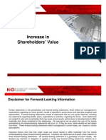 Increase in Shareholders' Value