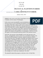 Alexander M. Peltz in Error v. Joseph S. Clarke, in Error, 30 U.S. 481 (1831)