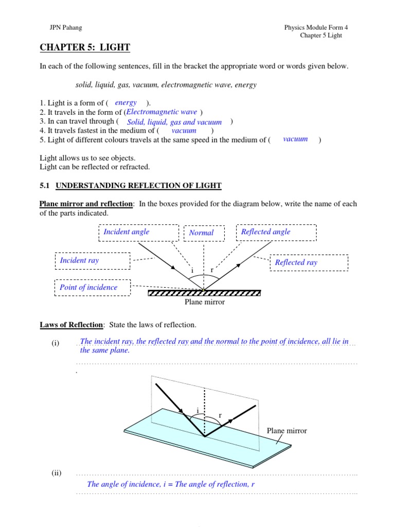 Chapter 5 Light Teacher's Guide | PDF | Lens (Optics) | Refraction