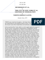 Henderson v. Mayor of The City of New York Commissioners of Immigration v. North German Lloyd, 92 U.S. 259 (1876)