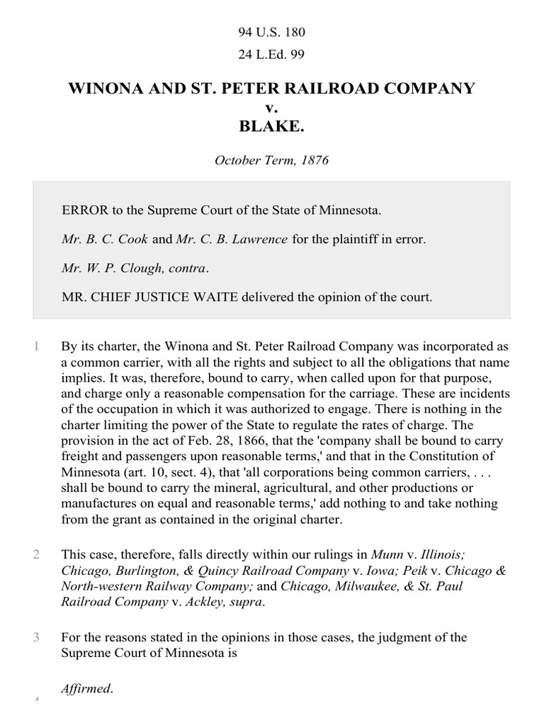 Railroad Rate Regulation Ruling | PDF