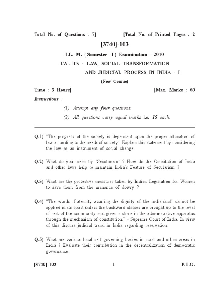 I)Law,Social Transformation & Judicial