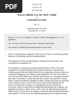 Wells Brothers Co. of NY v. United States, 254 U.S. 83 (1920)