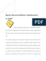 Bank Reconciliation Statement in SAP