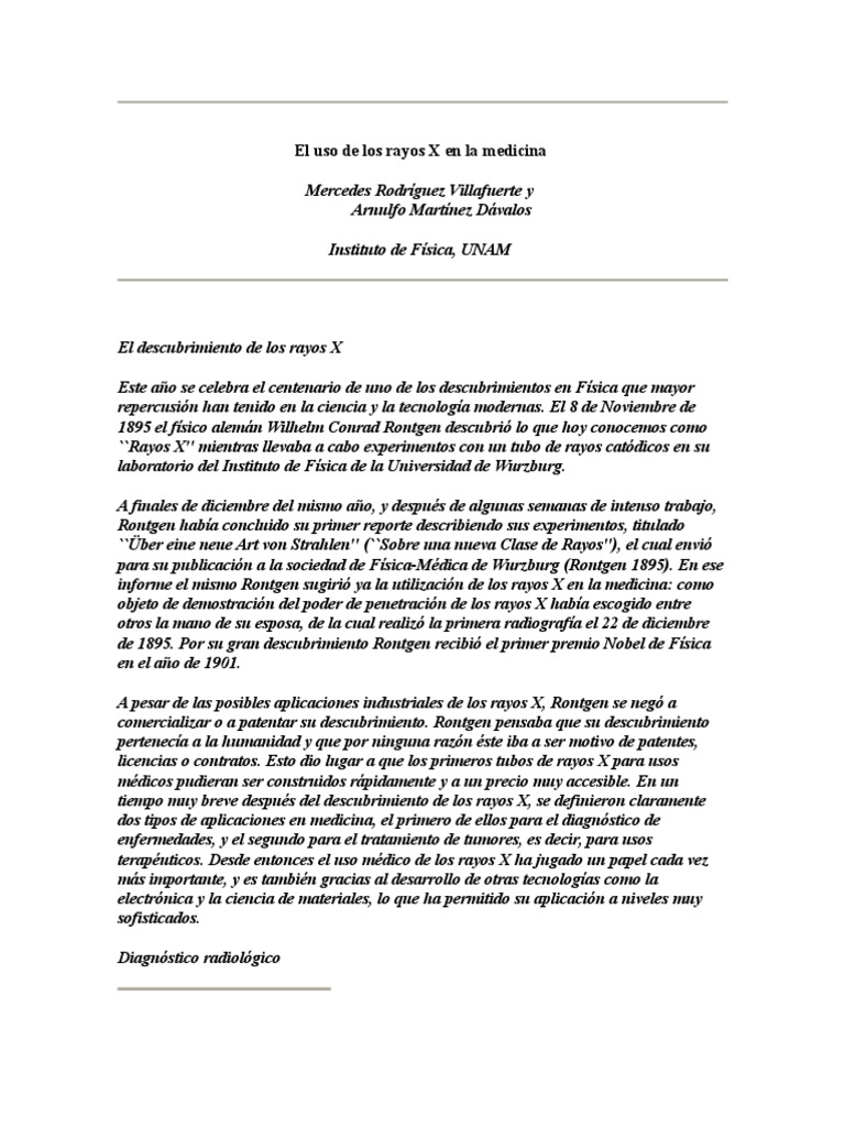 El Uso de Los Rayos X en La Medicina | X Ray | Ct Scan