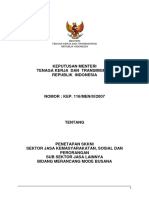 Keputusan Menteri Tenaga Kerja Dan Transmigrasi Republik Indonesia Nomor: Kep. 116/men/iii/2007