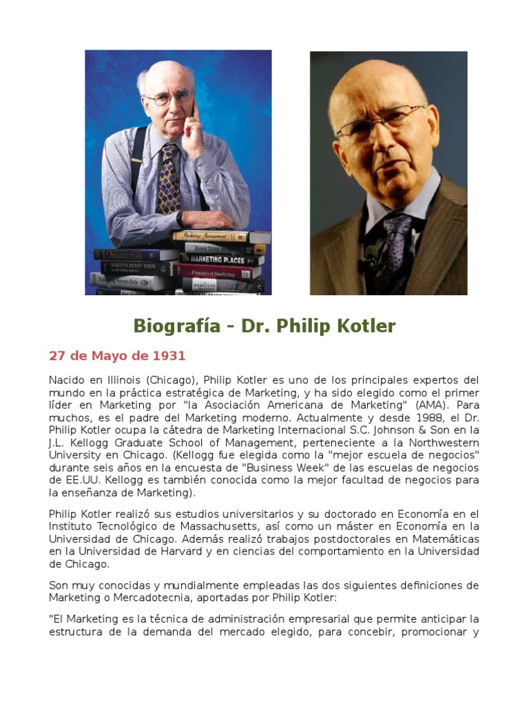 Biografía Philip Kotler | PDF | Marketing | Business