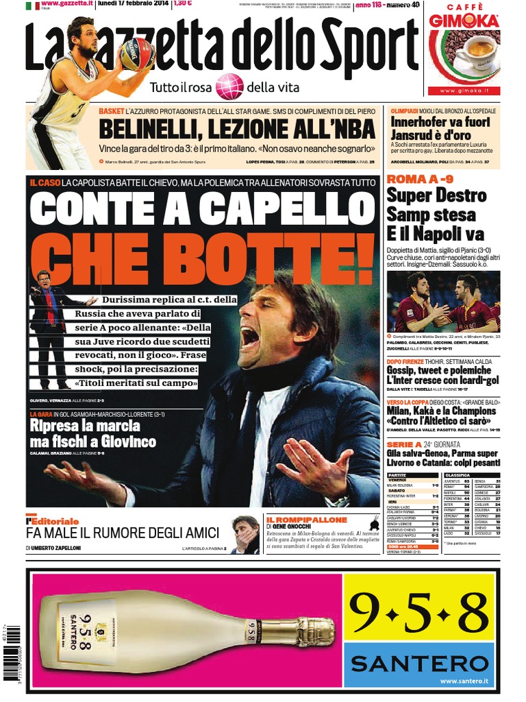 Prima pagina Gazzetta dello Sport: Il Milan fa centro: Fofana più