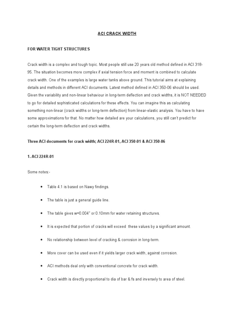 Aci Crack Width | Download Free PDF | Nonlinear System | Concrete