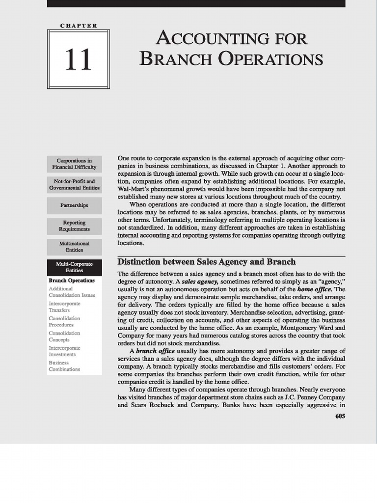 Branch Accounting 1 PDF Debits And Credits Expense