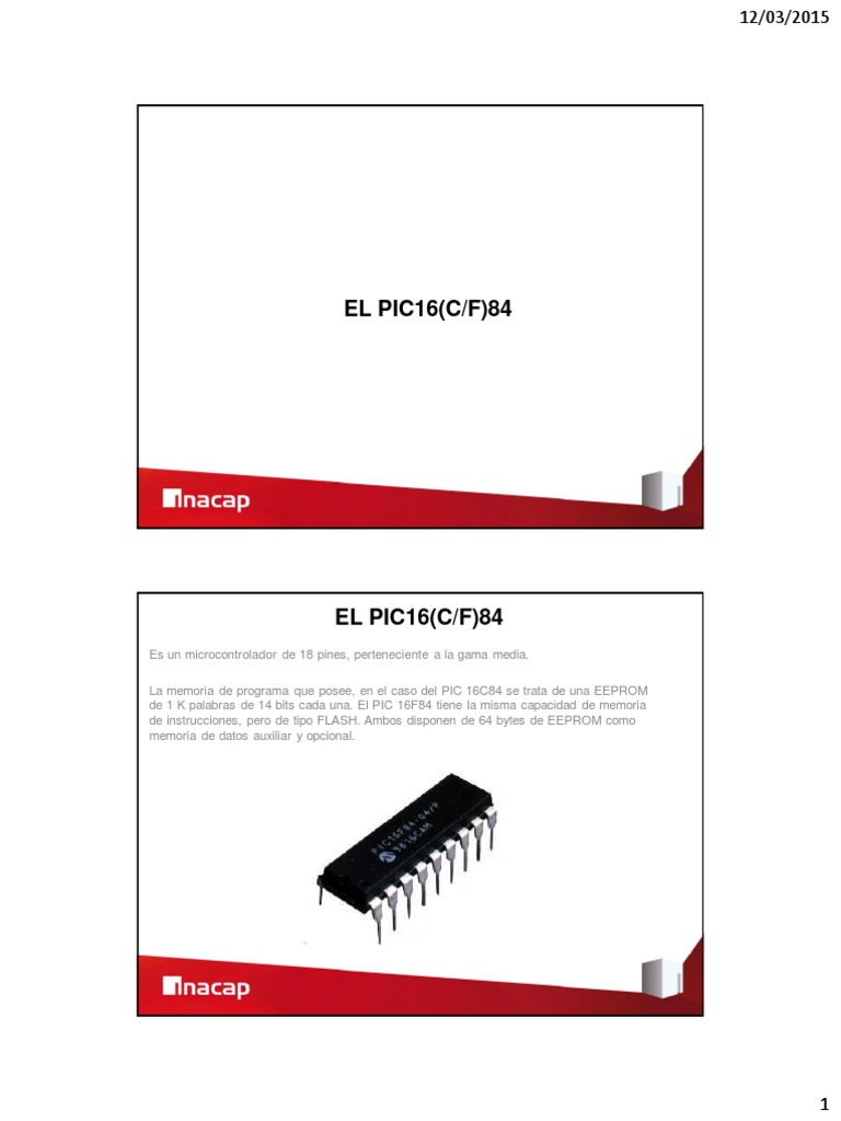 1.4 - El PIC16F84 | PDF | Microcontrolador | Poco