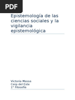 Epistemología de Las Ciencias Sociales y La Vigilancia Epistemológica