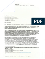 BYU-Idaho's letter requesting an exemption from Title IX discrimination rules