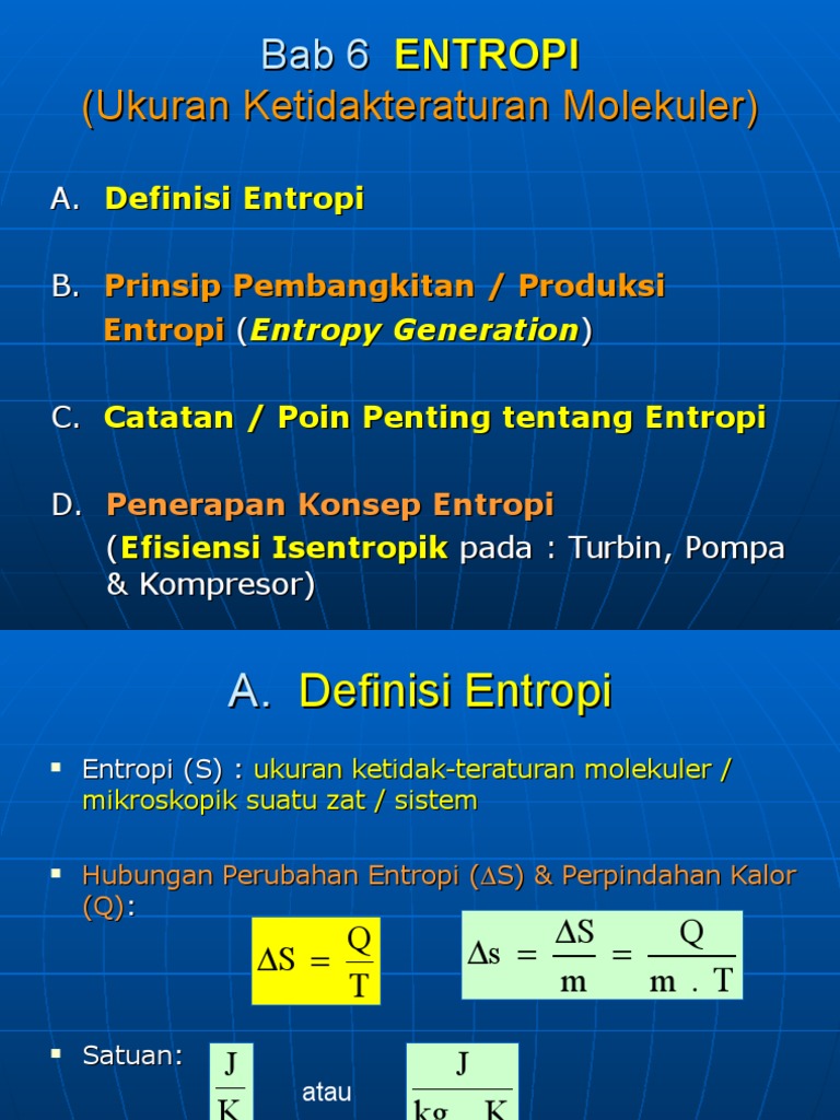 Definisi dan Prinsip Entropi | PDF