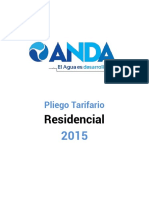 Pliego Tarifario Residencial ANDA 2015