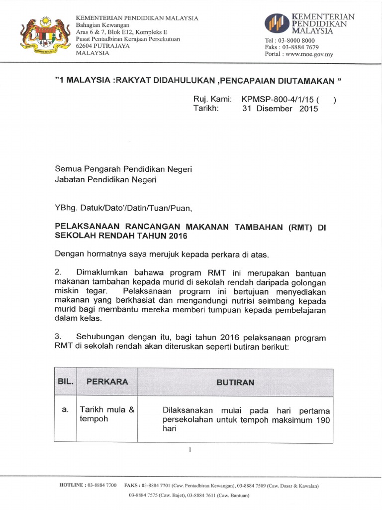 Surat Rmt 2016 Kpm Pdf