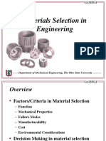 Materials Selection in Engineering: Department of Mechanical Engineering, The Ohio State University