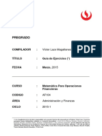 Guia de Ejercicios Matematicas para Operaciones Financieras 2015-1