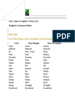 Irregular Verbs List