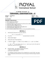 Xi - Physics - Terminal Examination - II