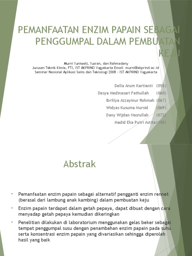 Optimizing the Use of Papain Enzyme as a Curdling Agent in Cheese