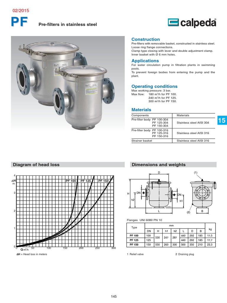 Pre-Filters in Stainless Steel: Construction | PDF | Home & Garden ...
