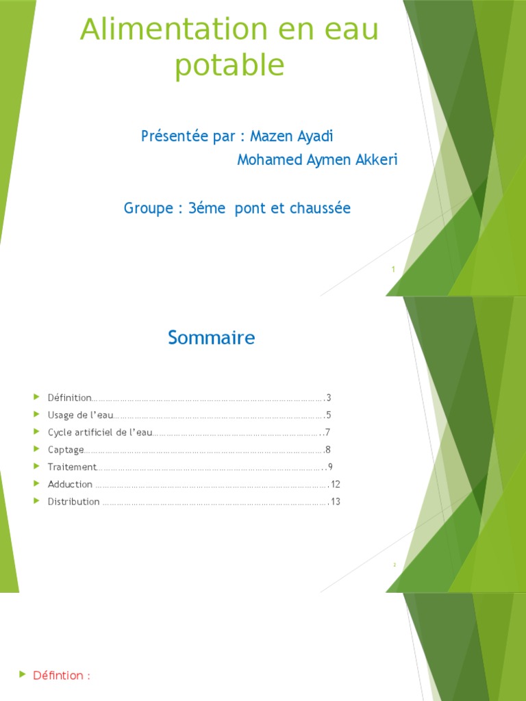 Alimentation en Eau Potable | Télécharger gratuitement PDF | Boire de l ...