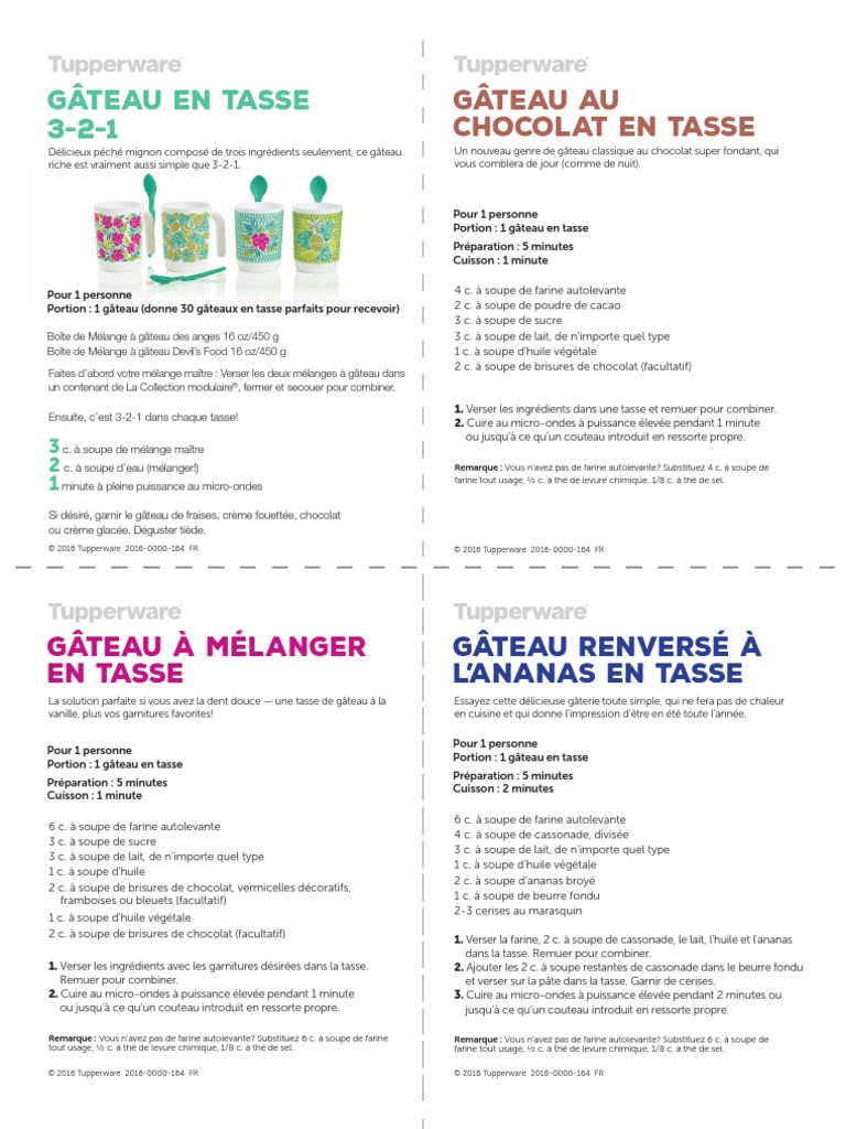 Birthday Month 16 Recipe Mug Cakes Fr Pdf Soupe Chocolat