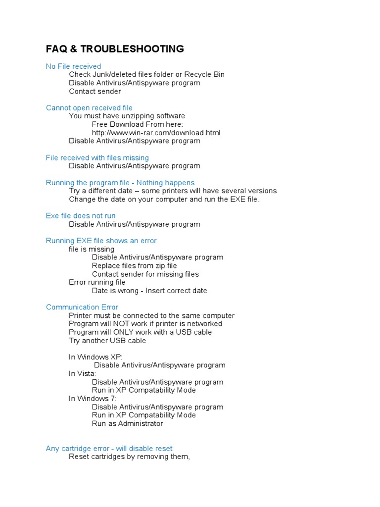 File Troubleshooting and FAQs Guide | PDF