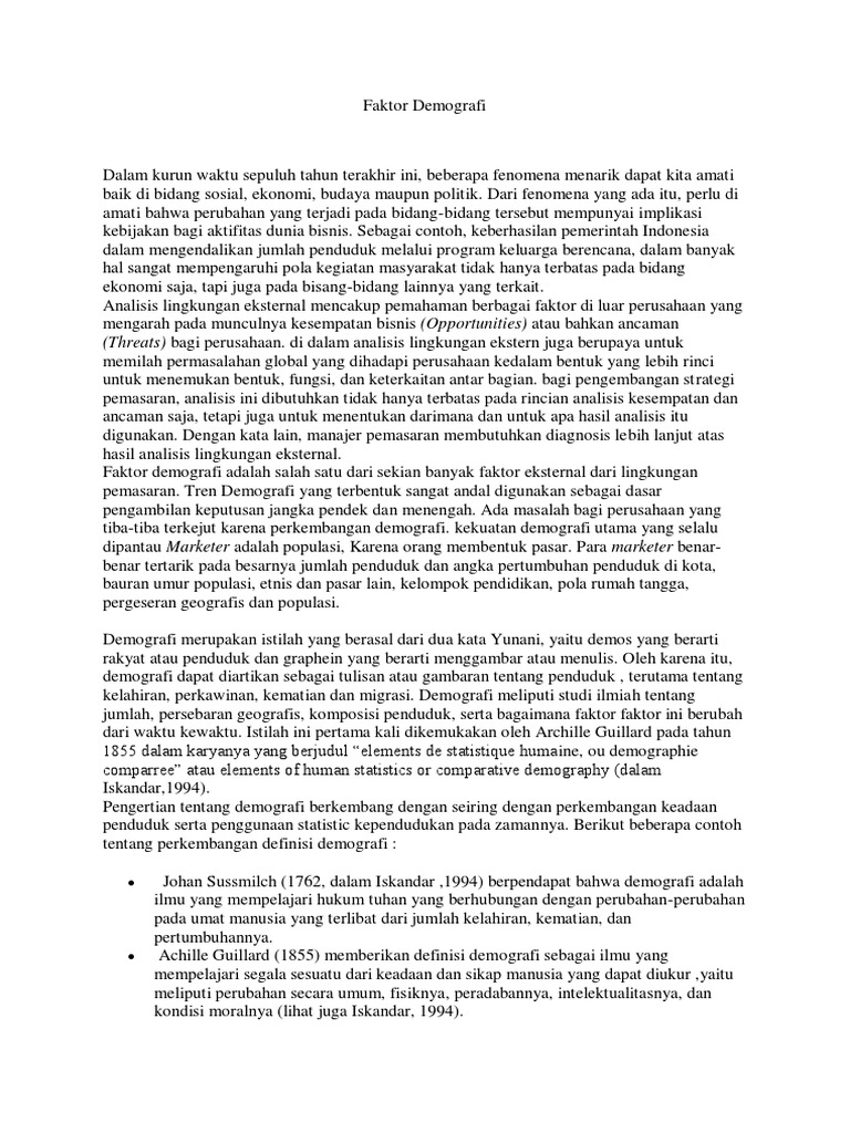 Faktor Demografi