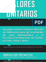 Cuadro de Valores Unitarios